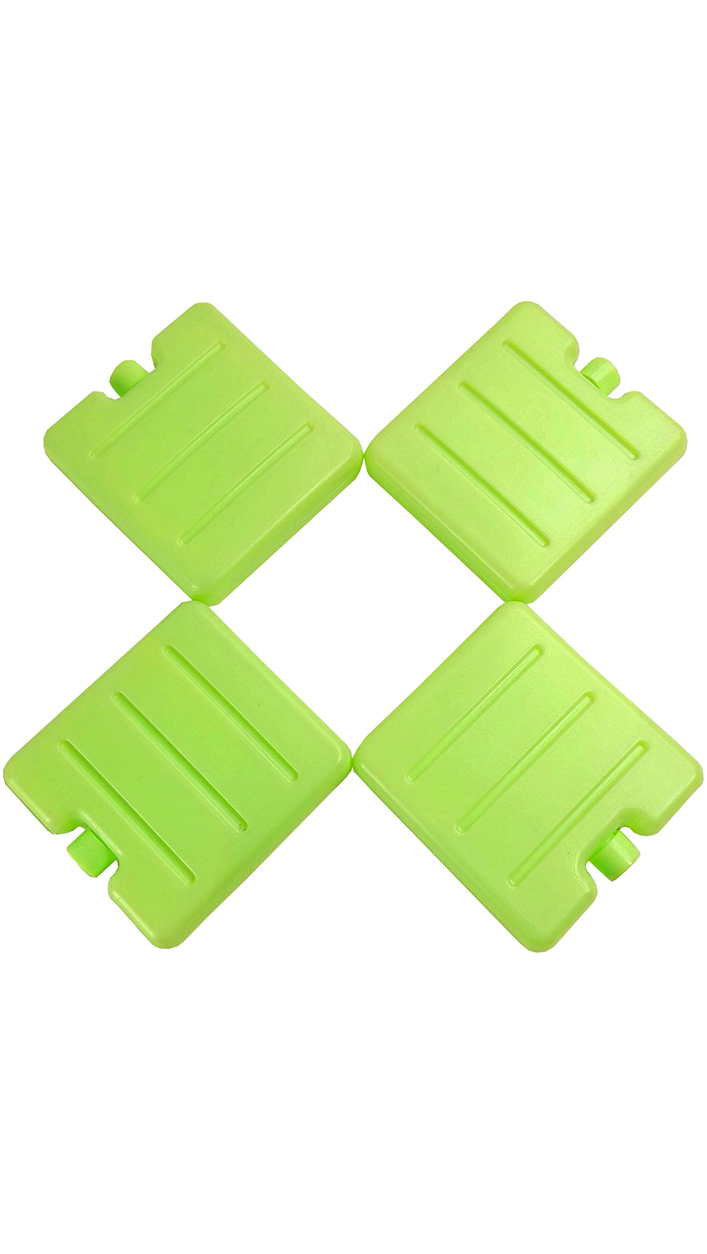 Ice blocks (Set of 4) Ice Packs for Lunch Boxes Cooler Ice Packs Long Lasting Lunch Ice Packs Slim Reusable Cool Packs for Cooler Freezer Ice Packs Stackable Square Design Blue, Green, Pink and Yellow