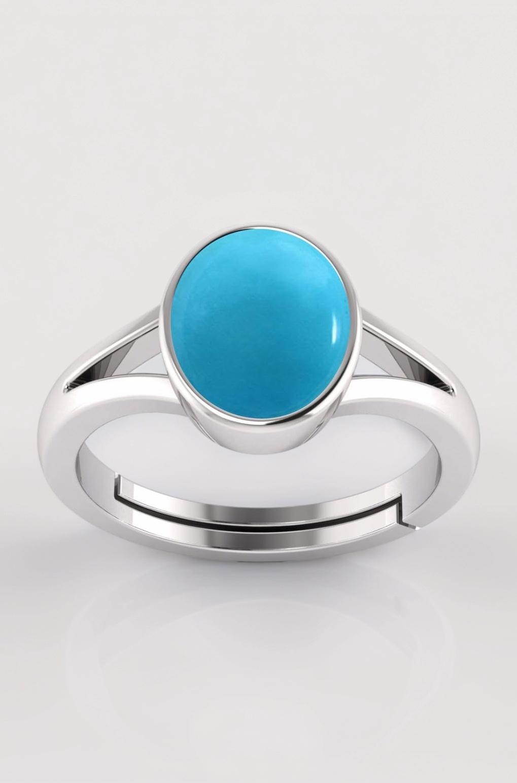 14.25 Ratti Turquoise Stone Original Certified Firoja Firoza Gemstone Adjustable Ring With Lab Certificate