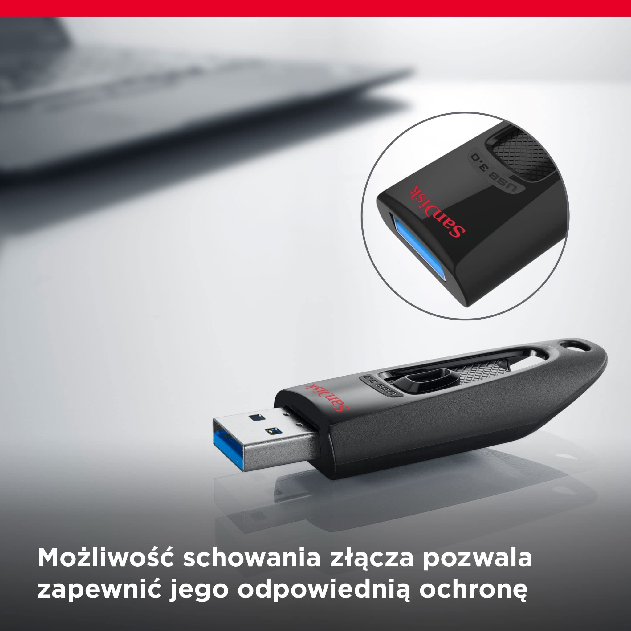 Sandisk Ultra SDCZ48-256G-U46 Pendrive, Czarny, 256 GB