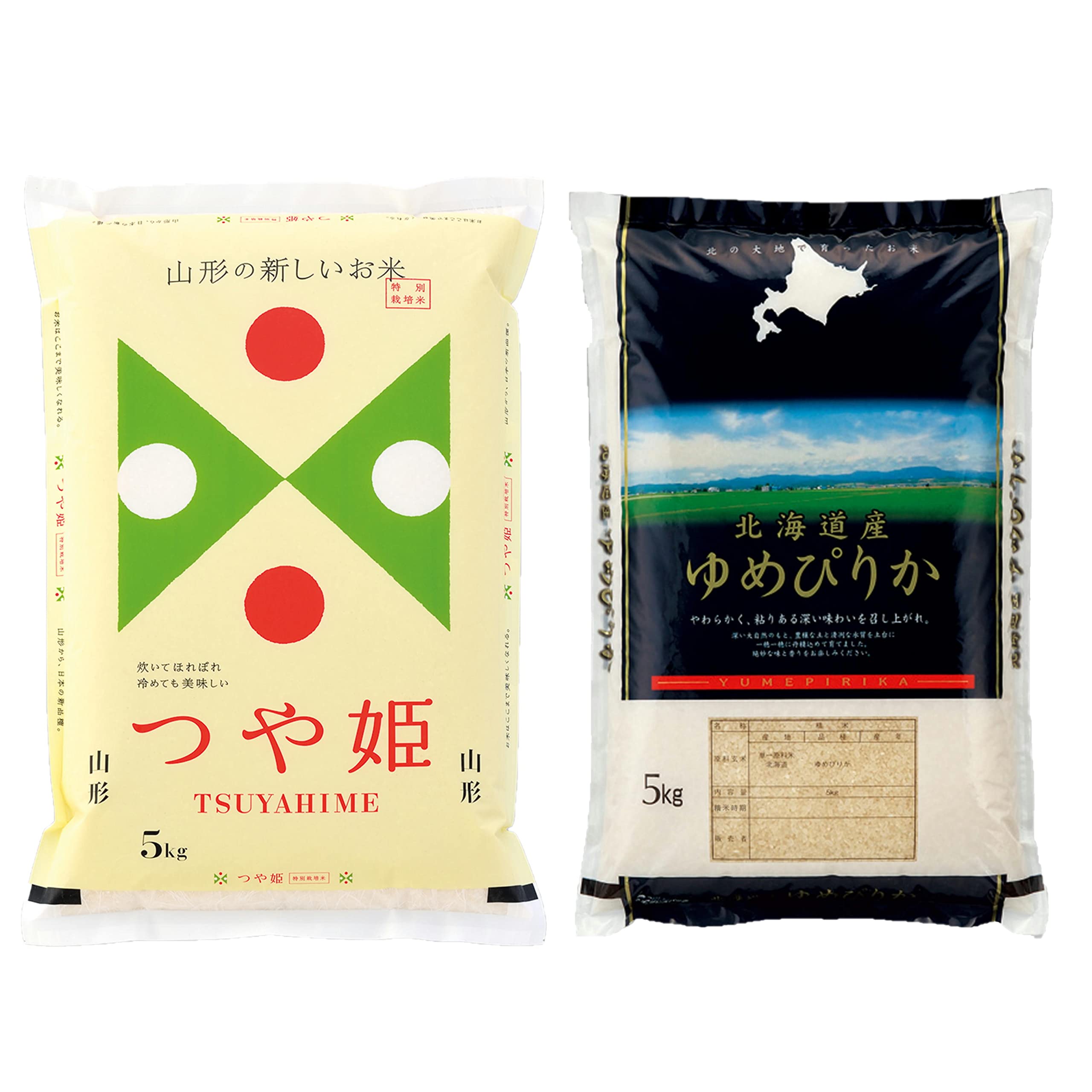 Amazon.co.jp: お米 食べ比べ 令和7年産 北海道ゆめぴりか5kg 山形つや 