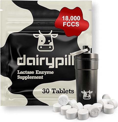 Miniatura 11 de DairyPill Lactase Enzyme 18,000 FCCs per Pill, 180 Count, Solution for Lactose Intolerance, Portable, Easy to Swallow, Preservative and Gluten Free,