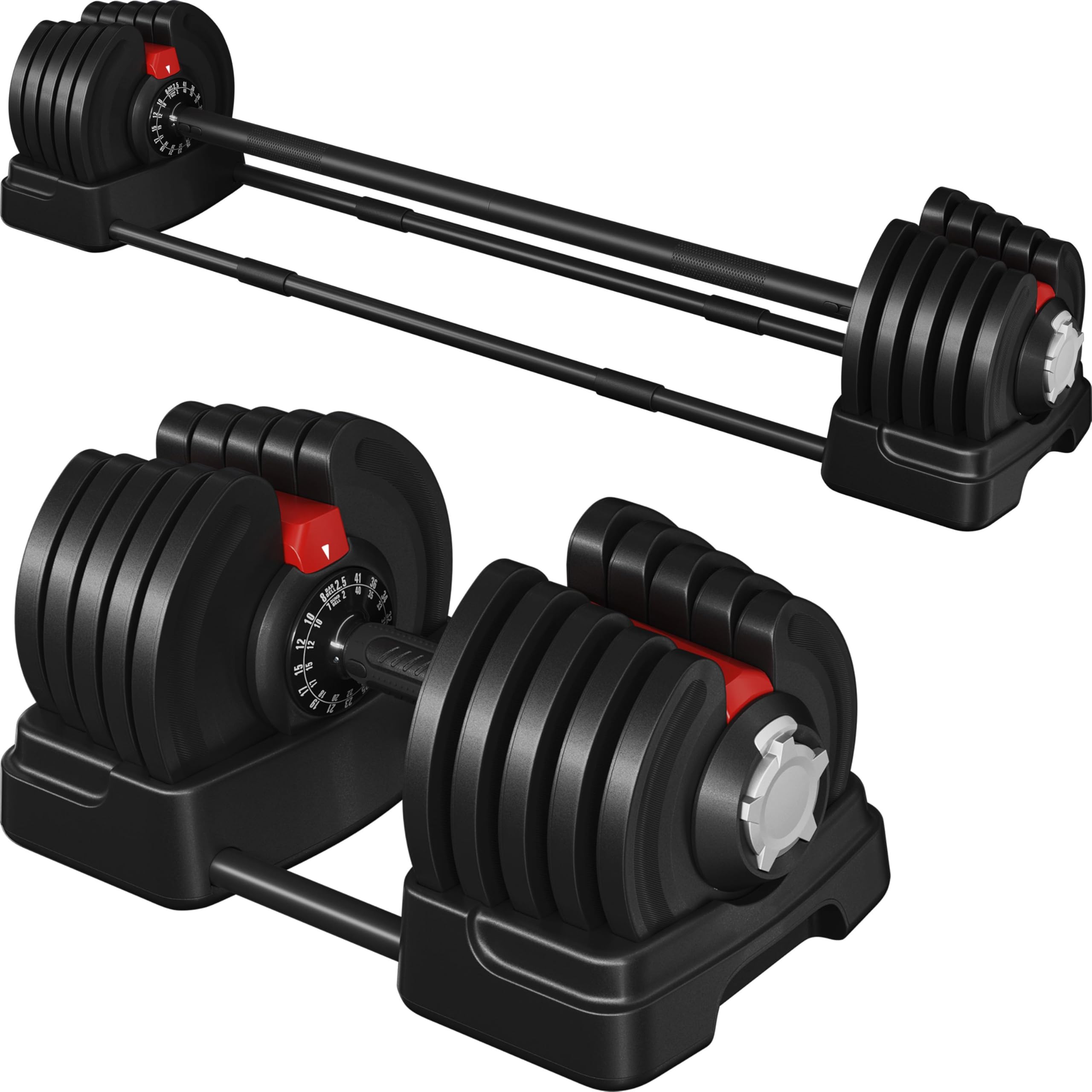 Yaheetech Adjustable Dumbbell Set - 18KG/24KG/40KG, Free Weights for Men/Women, Home Gym Strength Training Equipment