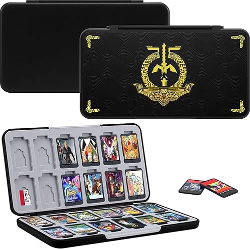 Jusy Funda para tarjetas de juego para Nintendo Switch, con 24 ranuras para tarjetas de juego y 24 ranuras para tarjetas micro SD