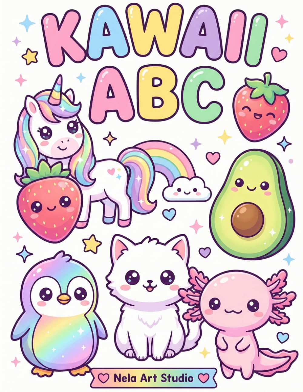 Kawaii ABC Coloring Book for Kids: A to Z Alphabet Coloring Pages with Cute Kawaii Characters — Animals, Food & More for Toddlers, Preschool & Kindergarten (Kawaii Learning Series)