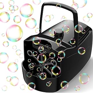 Bubble Machine, Automatic 18000+ Per Minute Big Bubbles Blower Maker for Kids Toddlers with 2 Speeds,6 Wands,Operated by P...