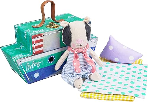 Miniatura 2 de LEVLOVS Cerdo en un barco de juguete de regalo de lista de regalos de bebé cerdo en el barco de lino juguete de peluche