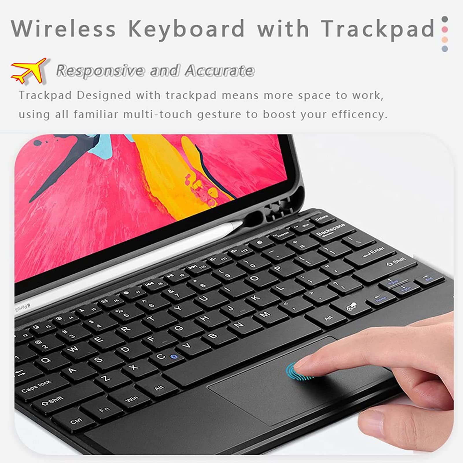 Etui na klawiaturę z panelem dotykowym do iPada 10,9 cala 2022, Odpinane etui na klawiaturę magnetyczną z etui na długopis, bezprzewodowa klawiatura Bluetooth iPad 10,9" 2022, różowe złoto + białe