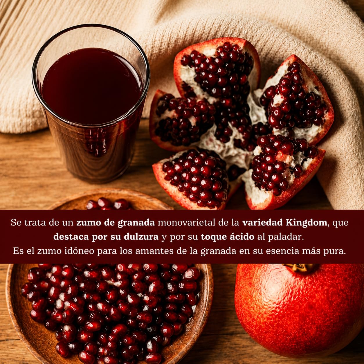 Arilo Fruits® Zumo de Granada 100% Natural Variedad Kingdom | Prensado en Frío | Pack Zumo Granada Natural 12x750 ml sin Azúcar Añadido y rico en Antioxidantes | Zumo Premium | Vegano