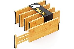 SpaceAid Bamboo Dresser Drawer Dividers: Elevate Your Drawer Space with Adjustable Deep Organizers