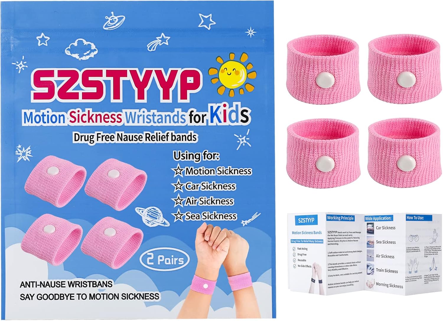Motion Sickness Bands for Kids, Travel Sickness Relief
