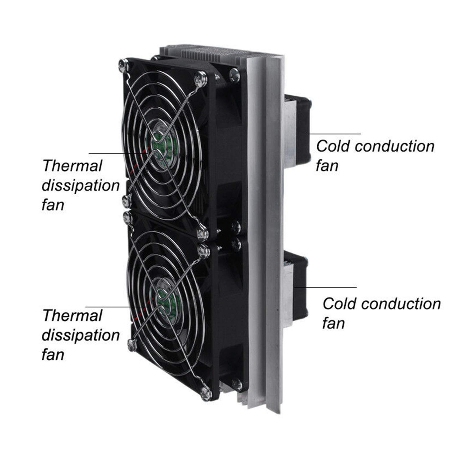 Xiaochen Bricolaje Asamblea del radiador Kit de Sistema de Refrigeración termoeléctrica 12V Doble Ventilador Enfriador