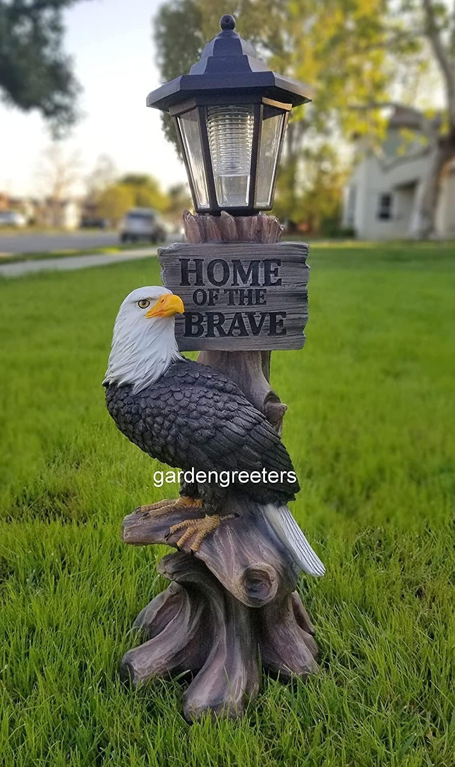 Solar American Bald Eagle Statue with Solar Light-EA