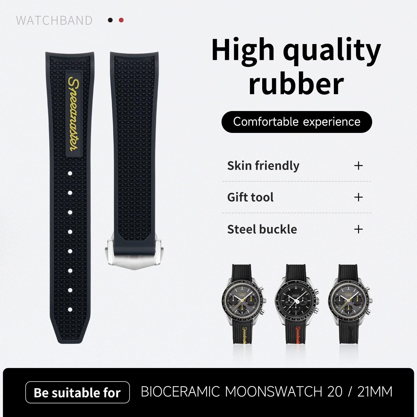 Pasek do zegarka Moonwatch 300 AT150 PLANET OCEAN 600, pasek 20 mm do 21 mm dla mężczyzn i kobiet, Wielobarwna, 20mm
