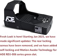 Vista 1 de Ade Advanced Optics Huracan RD3-006 Green Dot Reflex Sight + placa de montaje óptica para pistola Smith Wesson SW MP 380 Shield EZ + placa