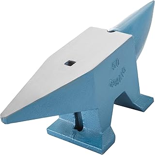 Happybuy Single Horn Anvil 110Lbs Cast Steel Anvil Blacksmith for Sale Forge Steel Tools W/ Round and Square Hole and Equi...