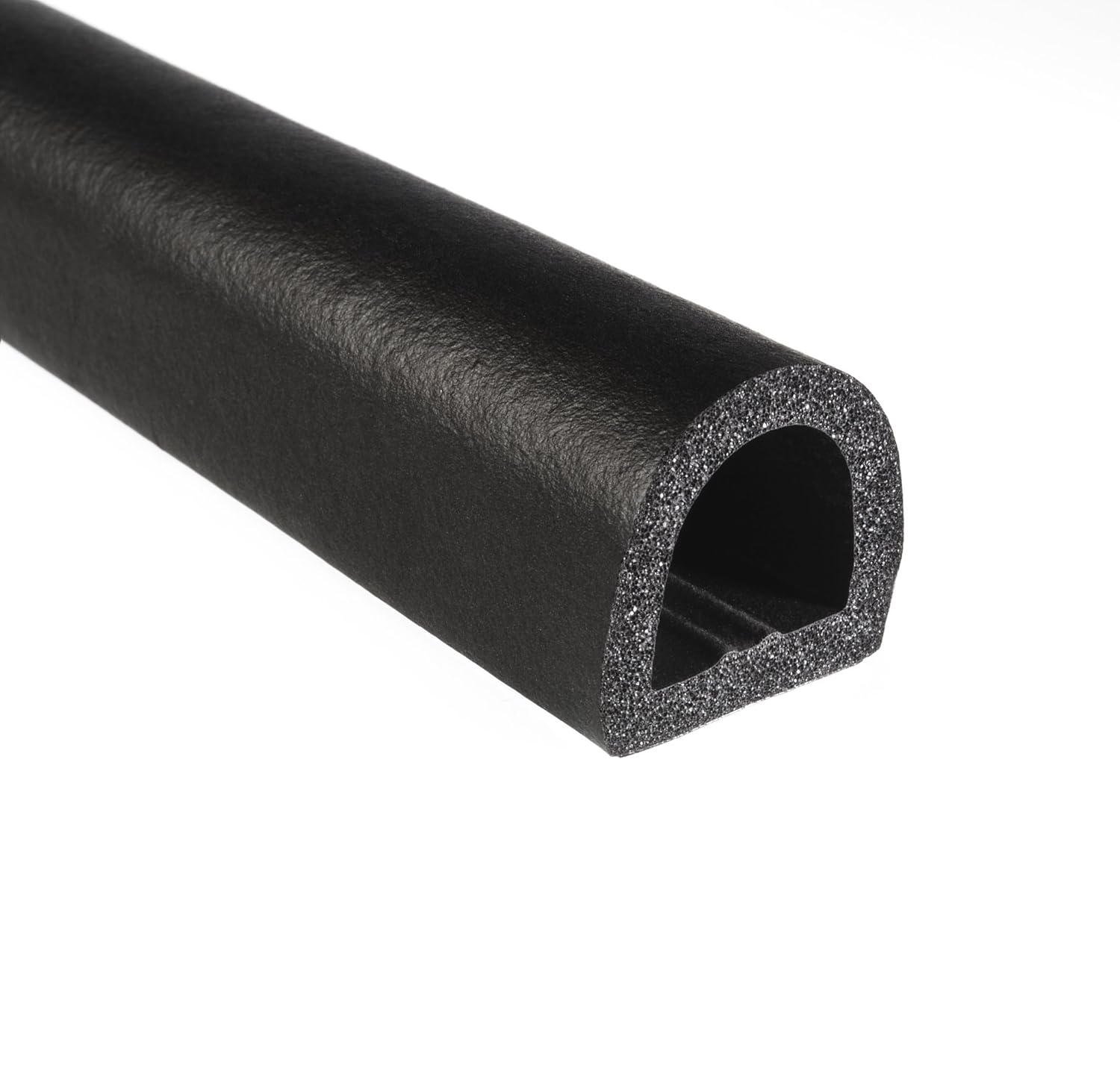 TRIM-LOK D-Shaped Rubber Seal with High Tack Tape, 0.215-Inch Height, 0.375-Inch Width, 100-Foot Length, EPDM Foam Weather Stripping for Door Frame, Window Insulation, Cars, Trucks, RVs, and Boats