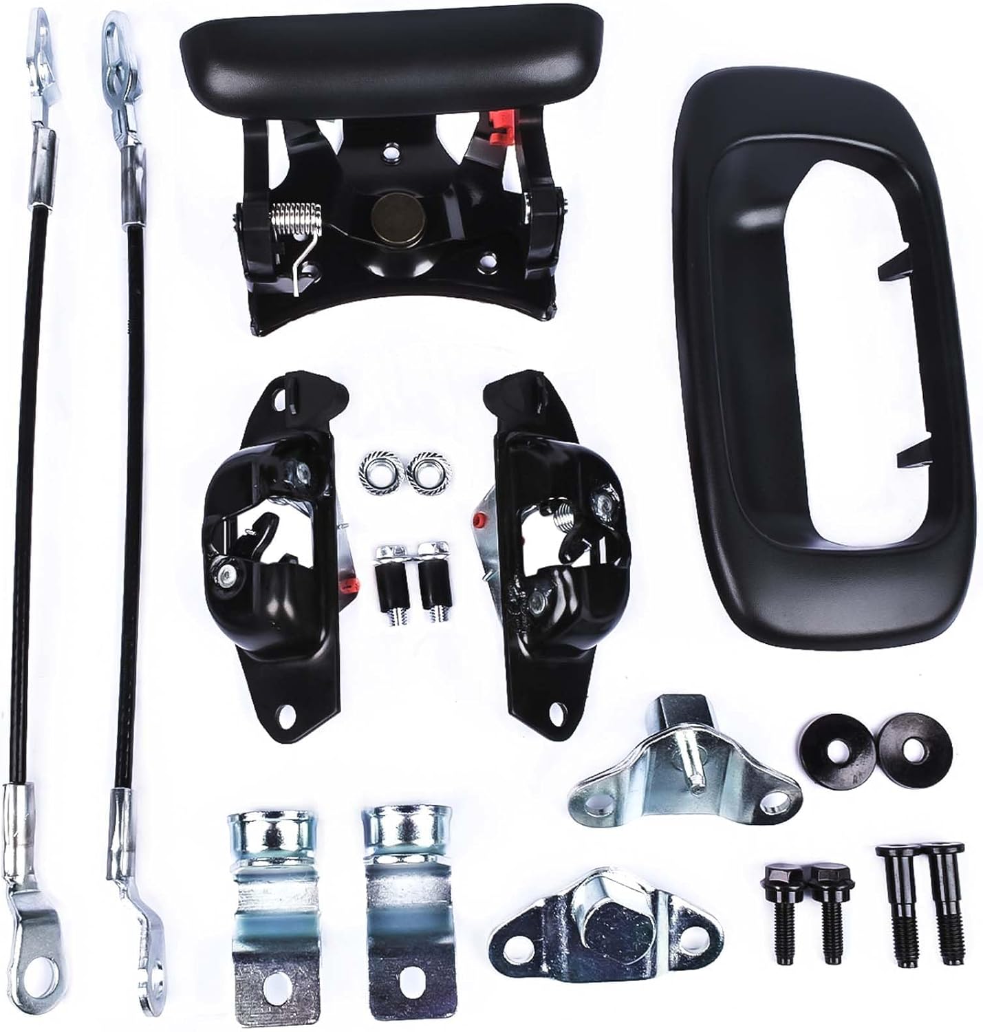 15997911 Tailgate Hardware Rebuild Kit Tailgate Handle Latch and Bezel Trim with Rod Clips Fits for Chevy Silverado GMC Sierra 1999-2006 Replaces 15921948 88980509 15228539