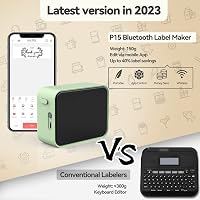 Pristar P15 Bluetooth címkenyomtató, öntapadós címkék, iOS Android, zöld 3
