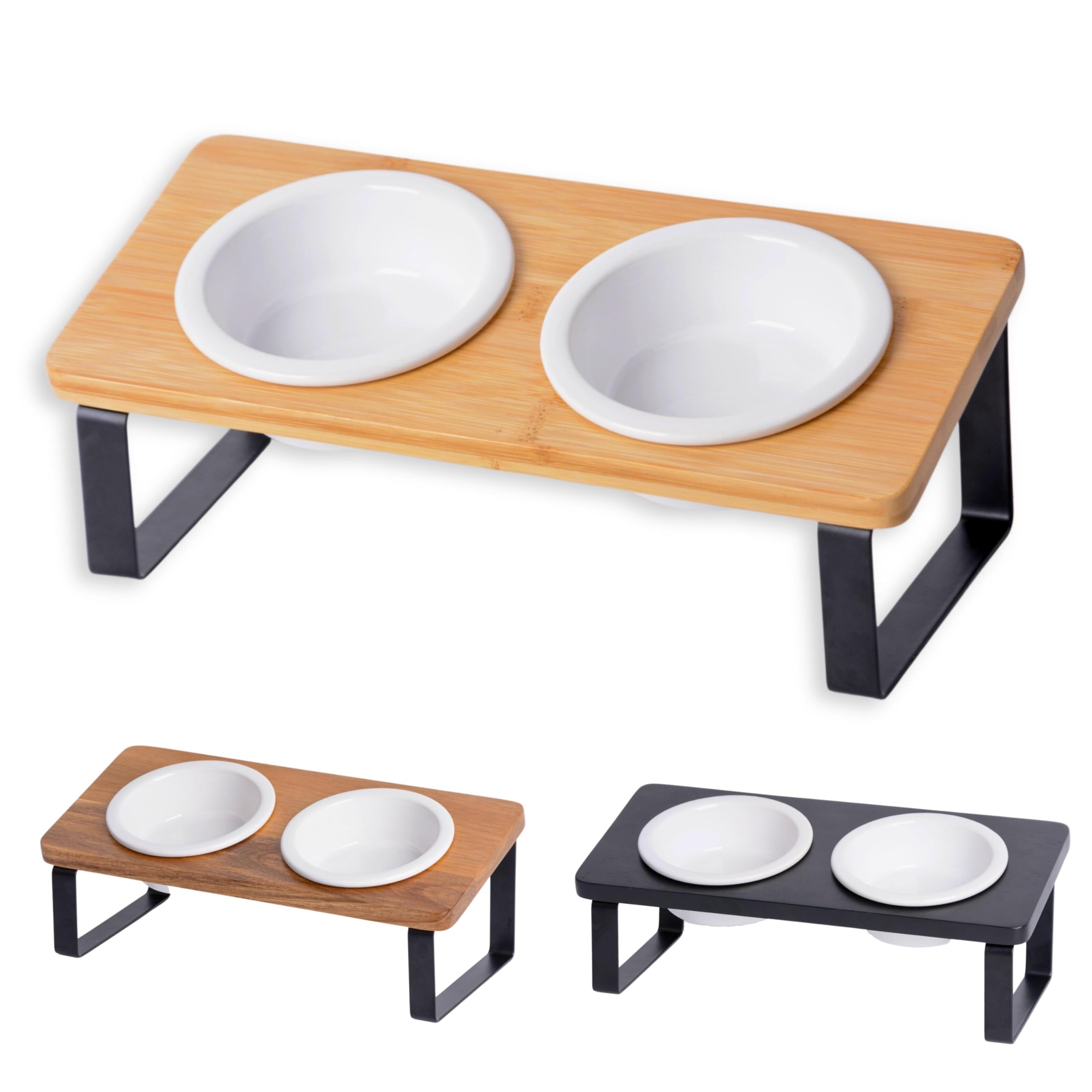 PETLINUS Elevated ceramic cat bowls, Ergonomic cat bowls with stand tilted, Dog bowls for small dogs puppies and cats - Image 2