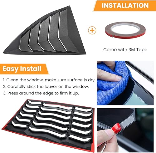 Vista 11 de Rejilla de ventana trasera para Chevrolet Chevy Camaro 2010 2011 2012 2013 2014 2015 cubierta de parabrisas ventilación GT estilo Lambo ajuste