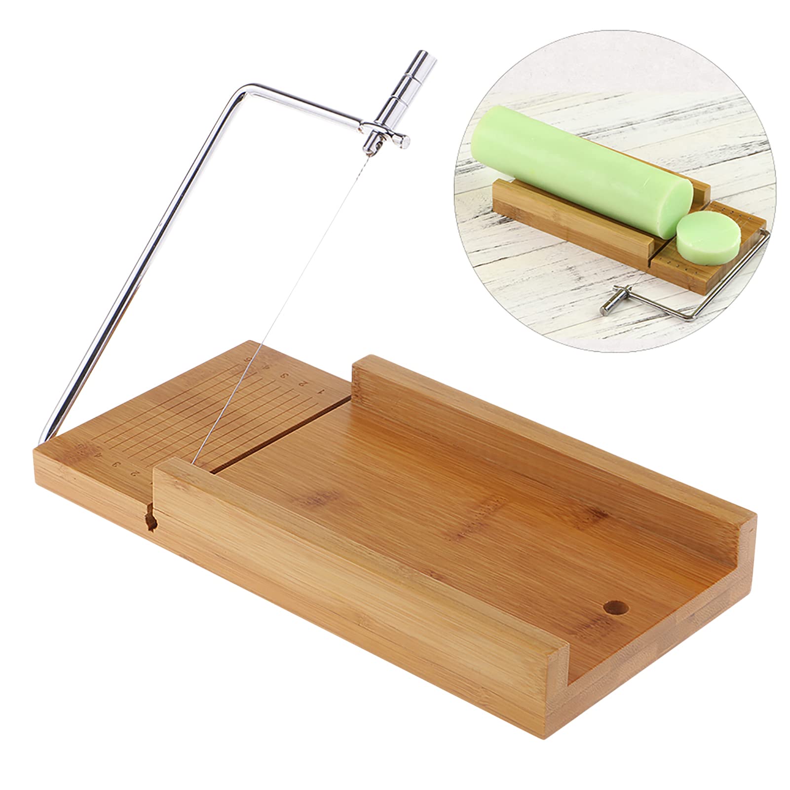 3 Pcs 1200ml caja de seguridad, inodoro y selección multicolor hecha a mano molde de jabón de silicona rectángulo con caja de madera y la máquina de rodajas ondulpara el hogar