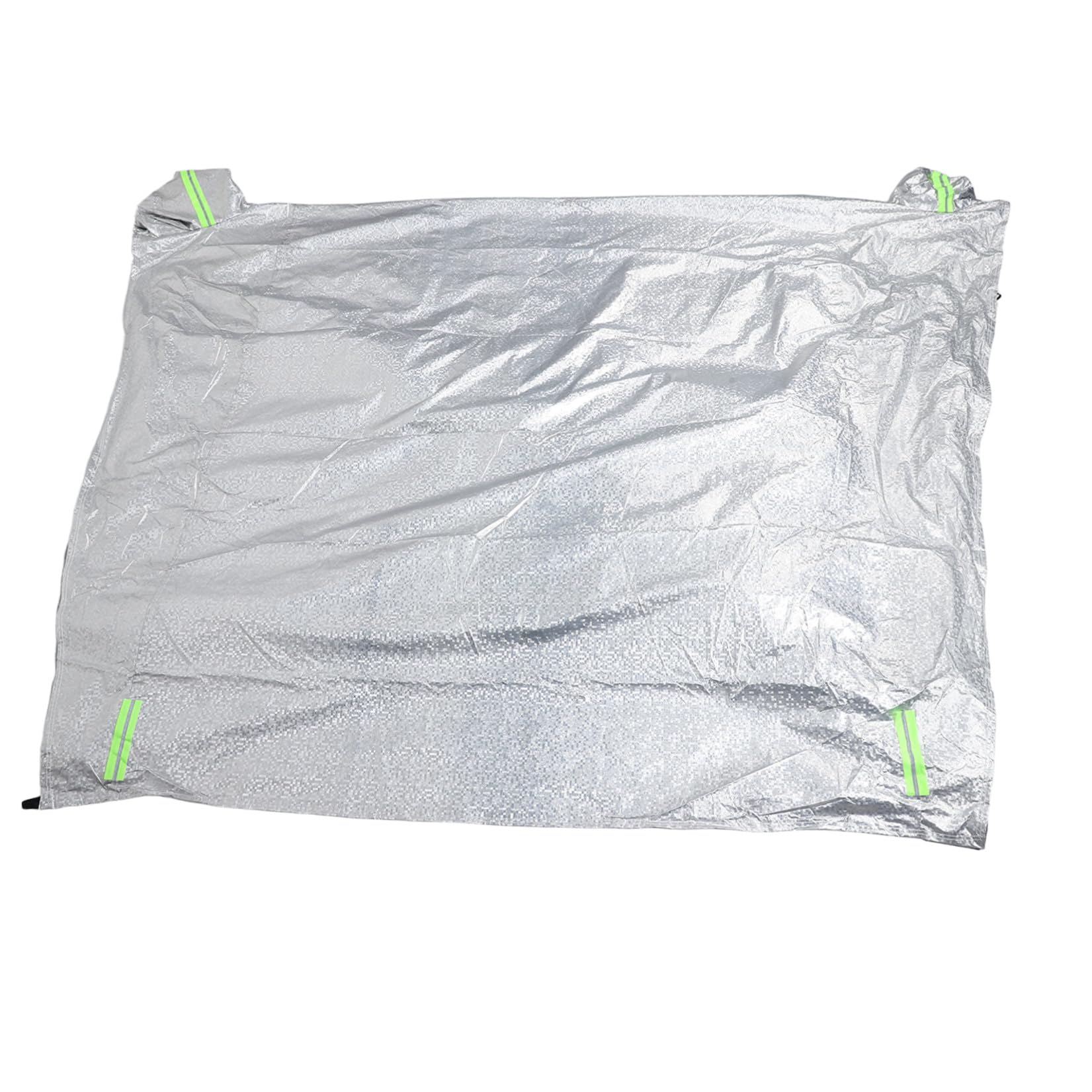 TOYANDONA Aluminum Foil Half Car Cover with Mirror Pockets And Straps Rainproof Dustproof Sunshade for Apartment Parking Fit Seasonal Outdoor Protection