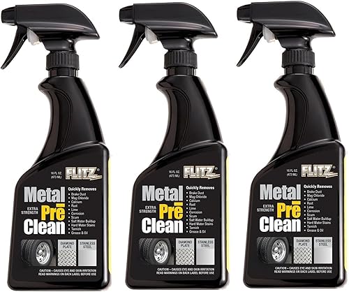 Flitz Metal Pre-Clean  16 onzas de spray limpiador de acero inoxidable fabricado en Estados Unidos  Funciona en aluminio, latón, cobre y más