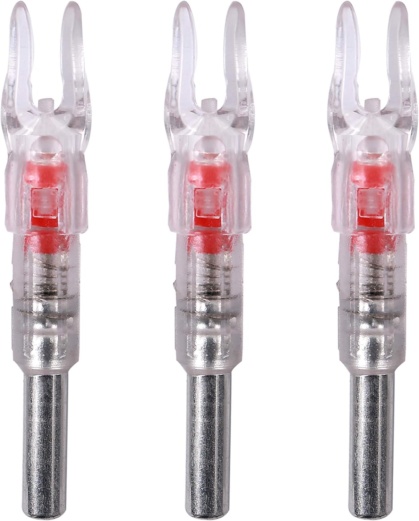 Hunter Shome LED Lighted Nocks for Arrows with Inner Diameter 6.2mm/0.244" Universal Nocks with Switch Automatic Luminous Nock Tail for Hunting Shooting No Tools Required 3Pcs
