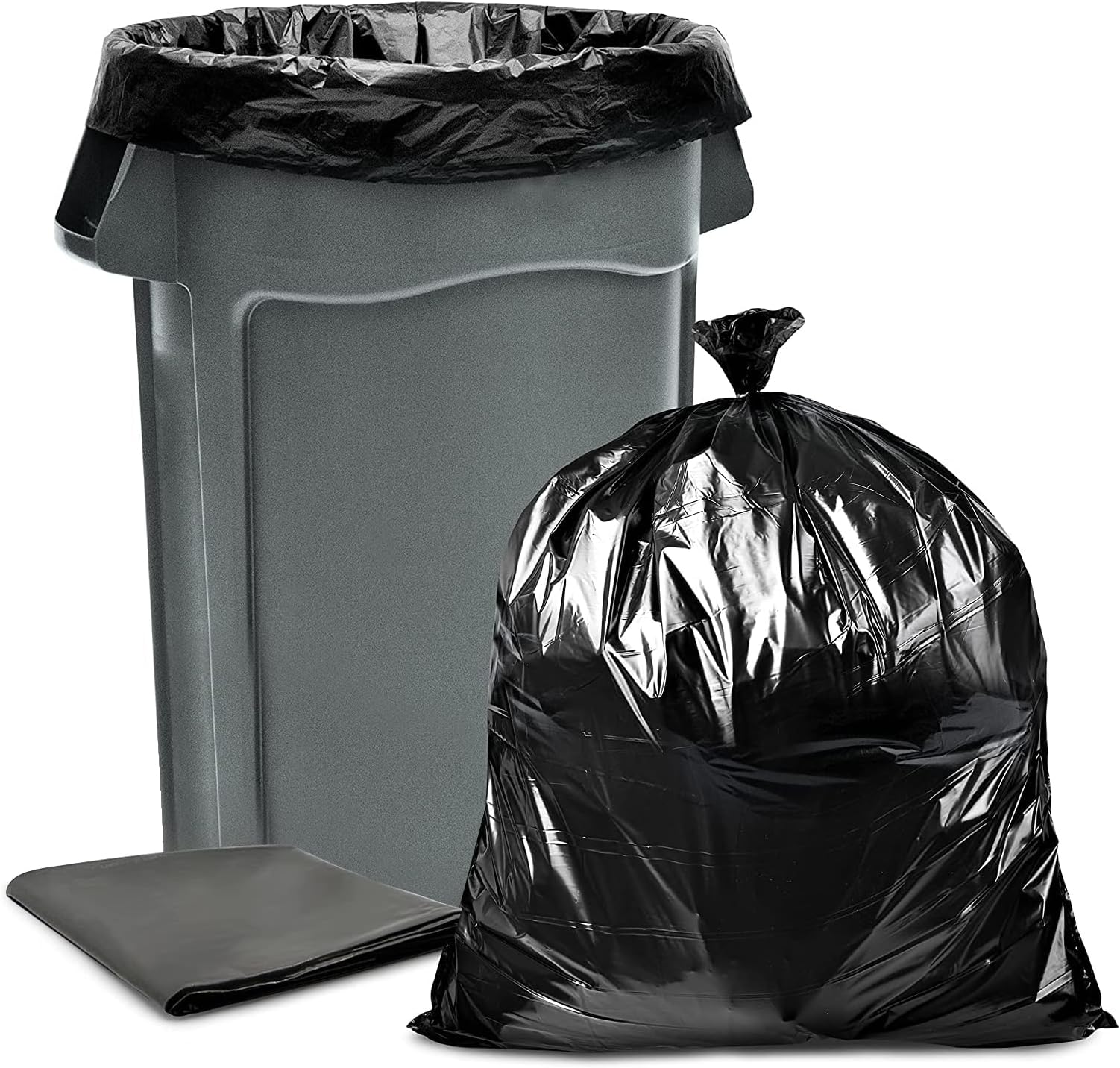 Maykela Extra Large Trash Bag 10Pcs Garbage Bag Large Trash Bags,120 * 100cm Plastic Garbage Bag,Can Liners for Contractor, Lawn and Leaf,Outdoor,Construction(Black-10 Pack)