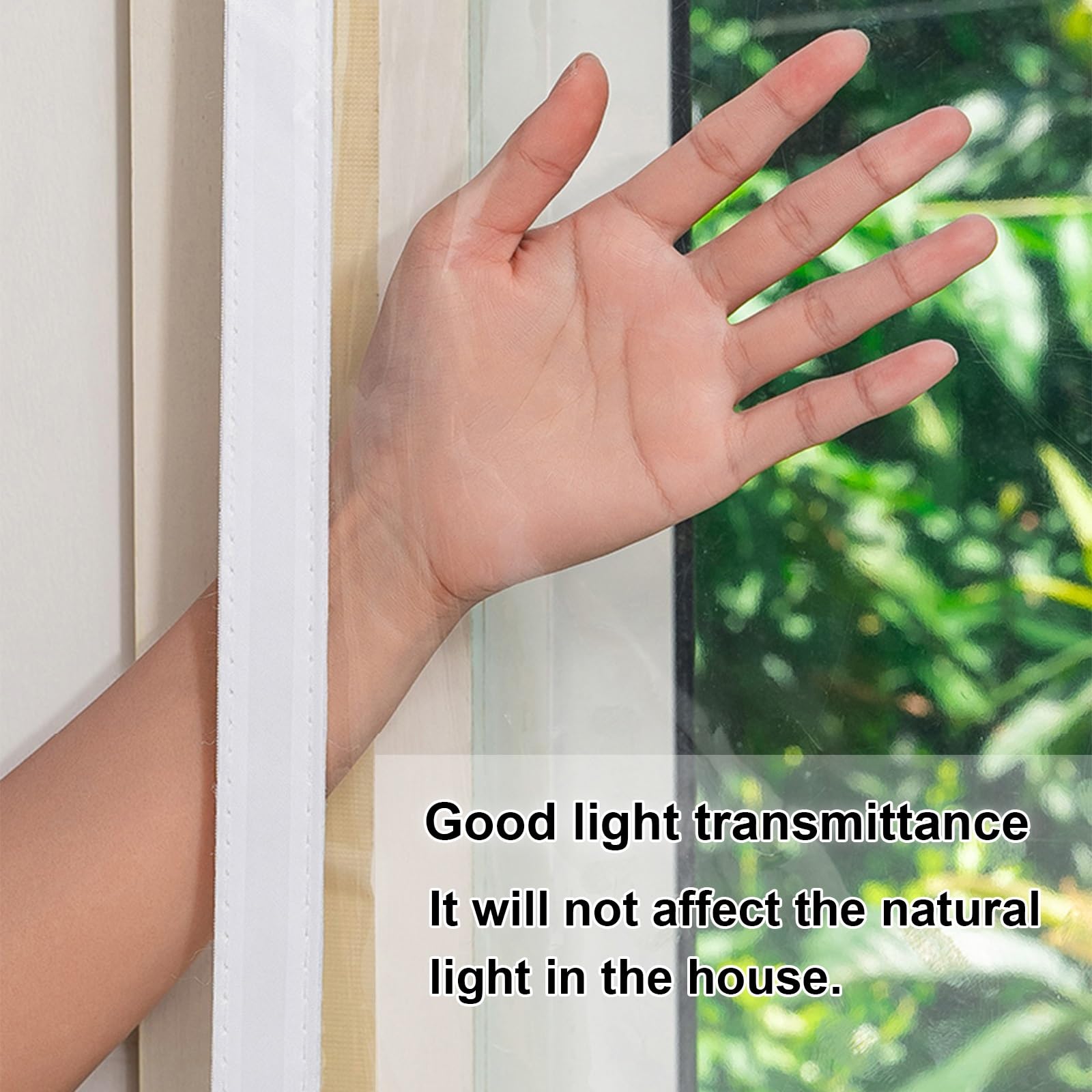 Isolierfolie Fenster, Thermofolie Fenster gegen Kälte, Winddicht Geräuschdämmung Transparent Selbstklebend PVC, für Alte Undichte Fenster Wohnungen Büros(Black edge,W140 x H150cm)