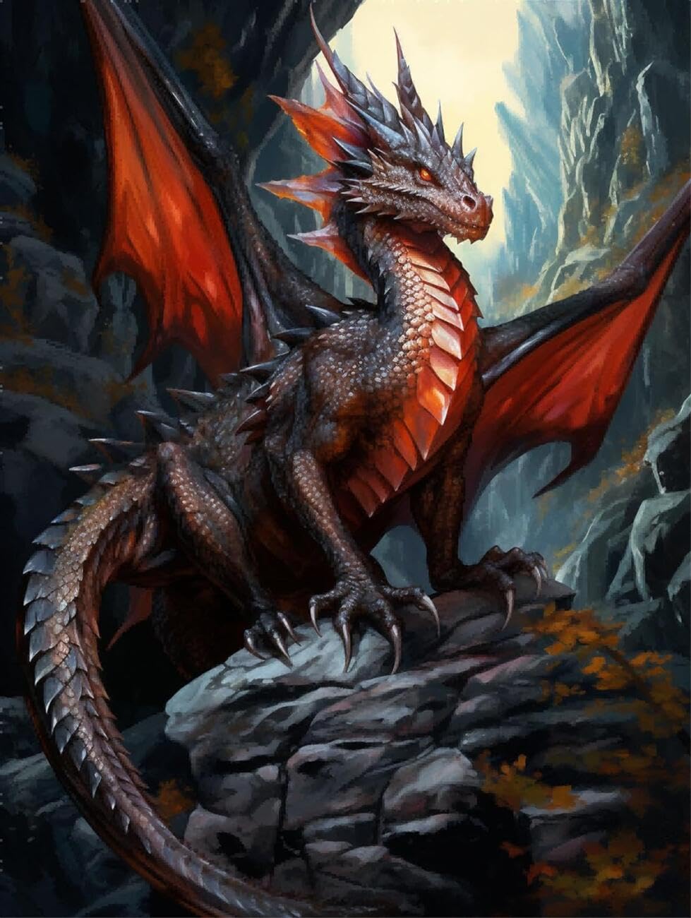 RKFLGEW DIY Embroidery Set Anime Dragon 50x70cm