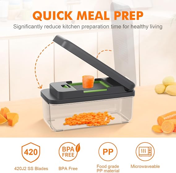 Ibergrif M524-7 Vegetable Chopper, Mandoline Slicer 7 in 1 Kitchen
