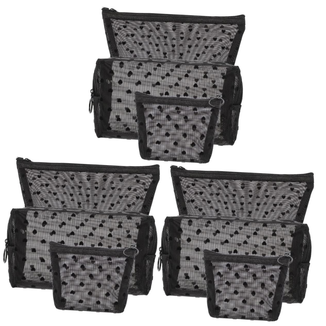 FRCOLOR 9pezzi Borsa Cosmetici Da Viaggio Borsa Trasparente Per Makeup e Toiletries Design Leggero e Resistente Con Chiusura Cerniera e Capacità Perfetta Per La Della e Accessori Da