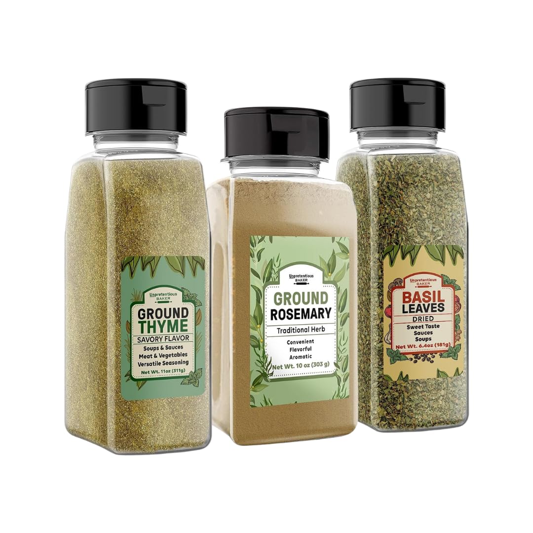 Unpretentious Rosemary, Basil, and Thyme Bundle, Sweet & Aromatic Flavors, Versatile Seasonings