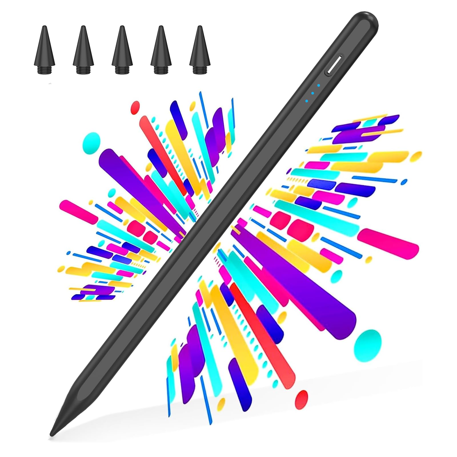 AMZBOSS Penna per Apple iPad 2018-2025, Penna iPad con Rigetto del Palmo, Ricarica Rapida E Sensibilità All'inclinazione, Compatibile ipad A16/10/9/8/7/6,Pro 11/12.9,Air 3/4/5/M2/M3,Mini 5/6
