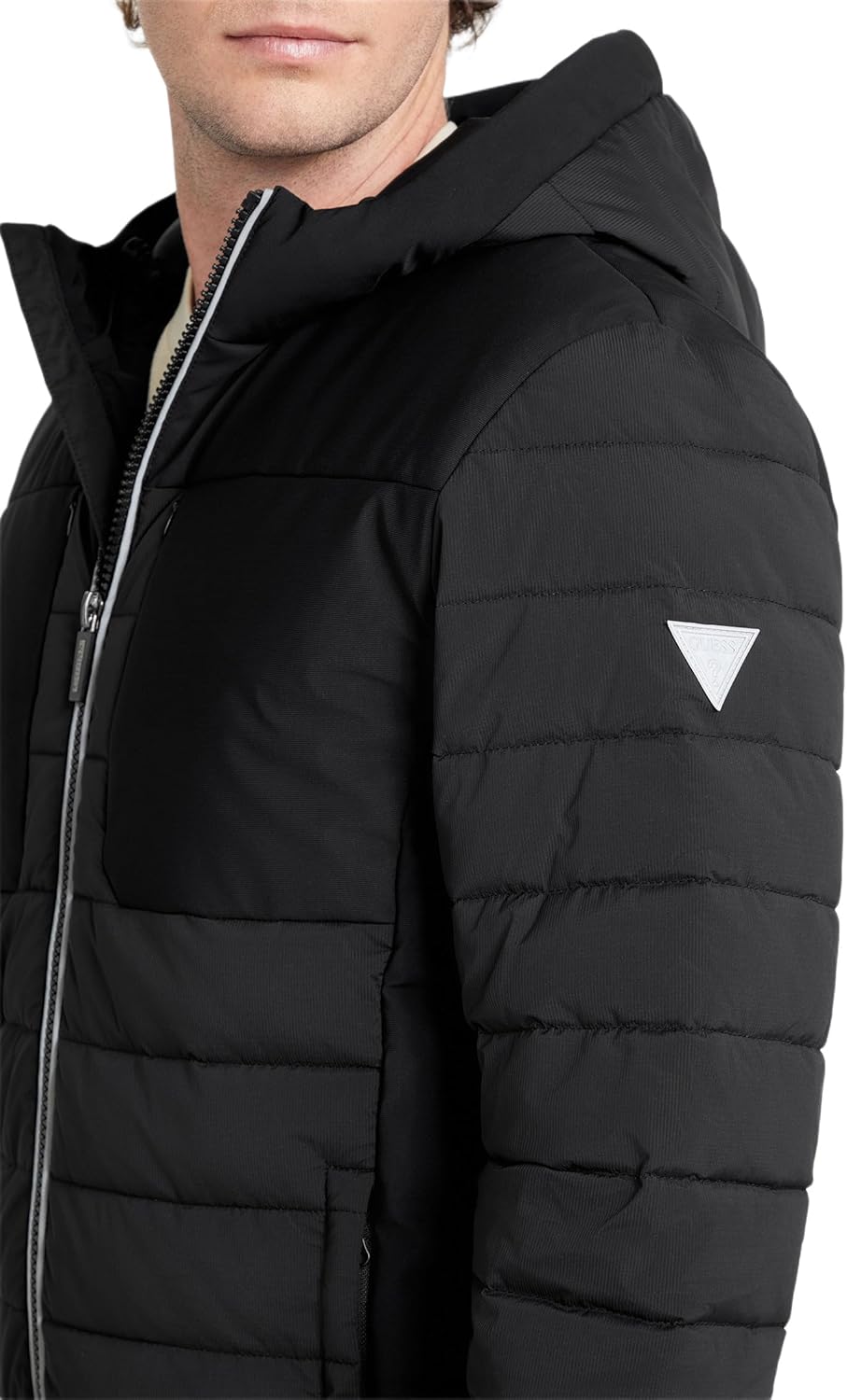 GUESS Men's Juha Hooded Jacket Hybrid Softshell