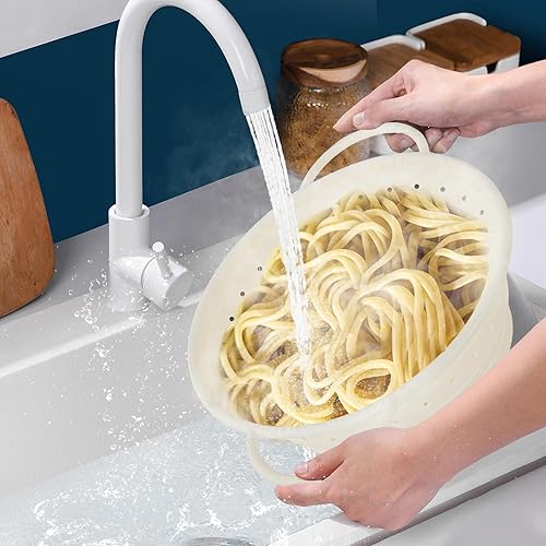 Miniatura 4 de Kkioiome Coladores y coladores, colador plegable de silicona para fregadero, 13 pulgadas, coladores y coladores para cocina, escurridor grande para