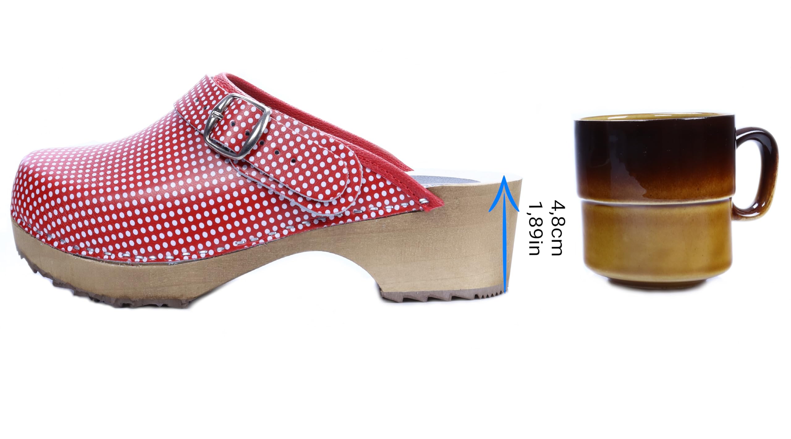 APREGGIO Sabots Femme Cuir Chaussons Faits Main en Bois Pantoufles Douces pour Femmes Confortables Semelle Solide - 36/41 EU