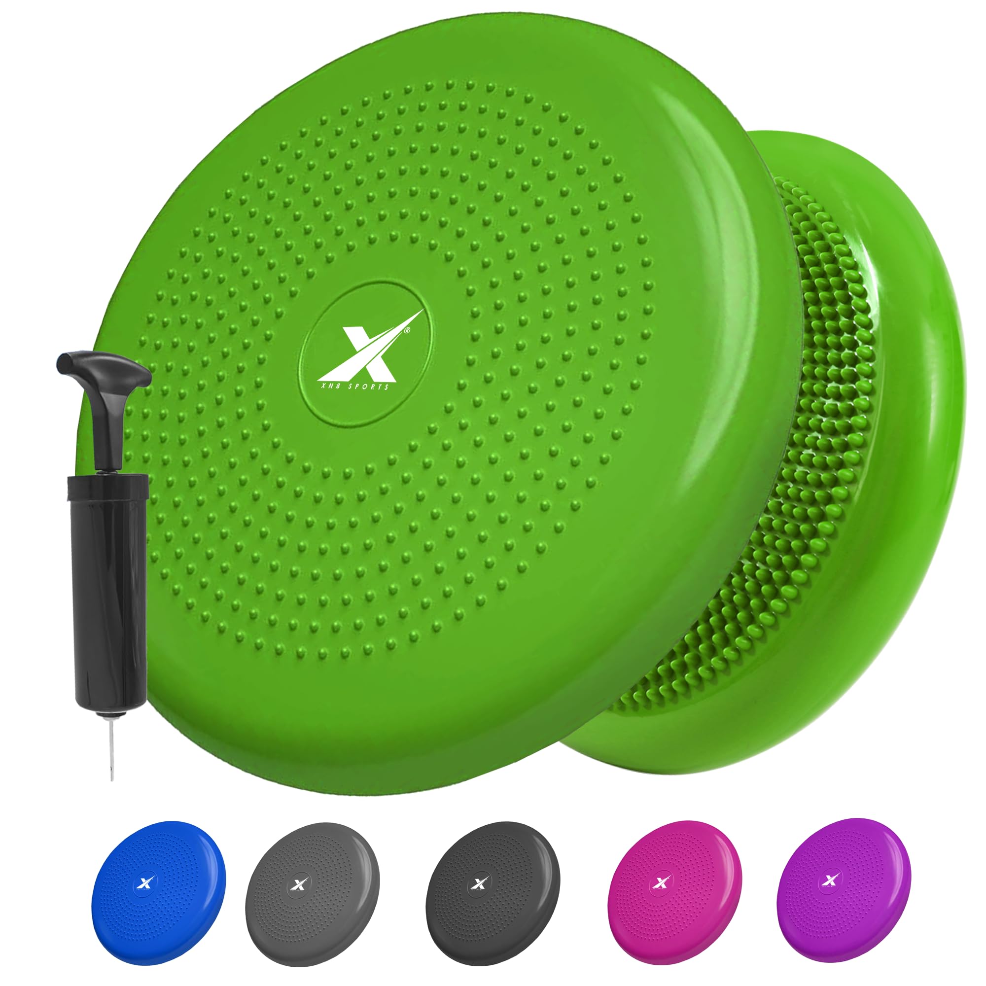 XN8 Sports Wobble Cushion Non-Slip Inflatable Board - Balance Cushion with Pump for Core Training-Fitness- Exercise-Posture-Agility-Gym-Workouts-Yoga - Sensory Cushion for Chair