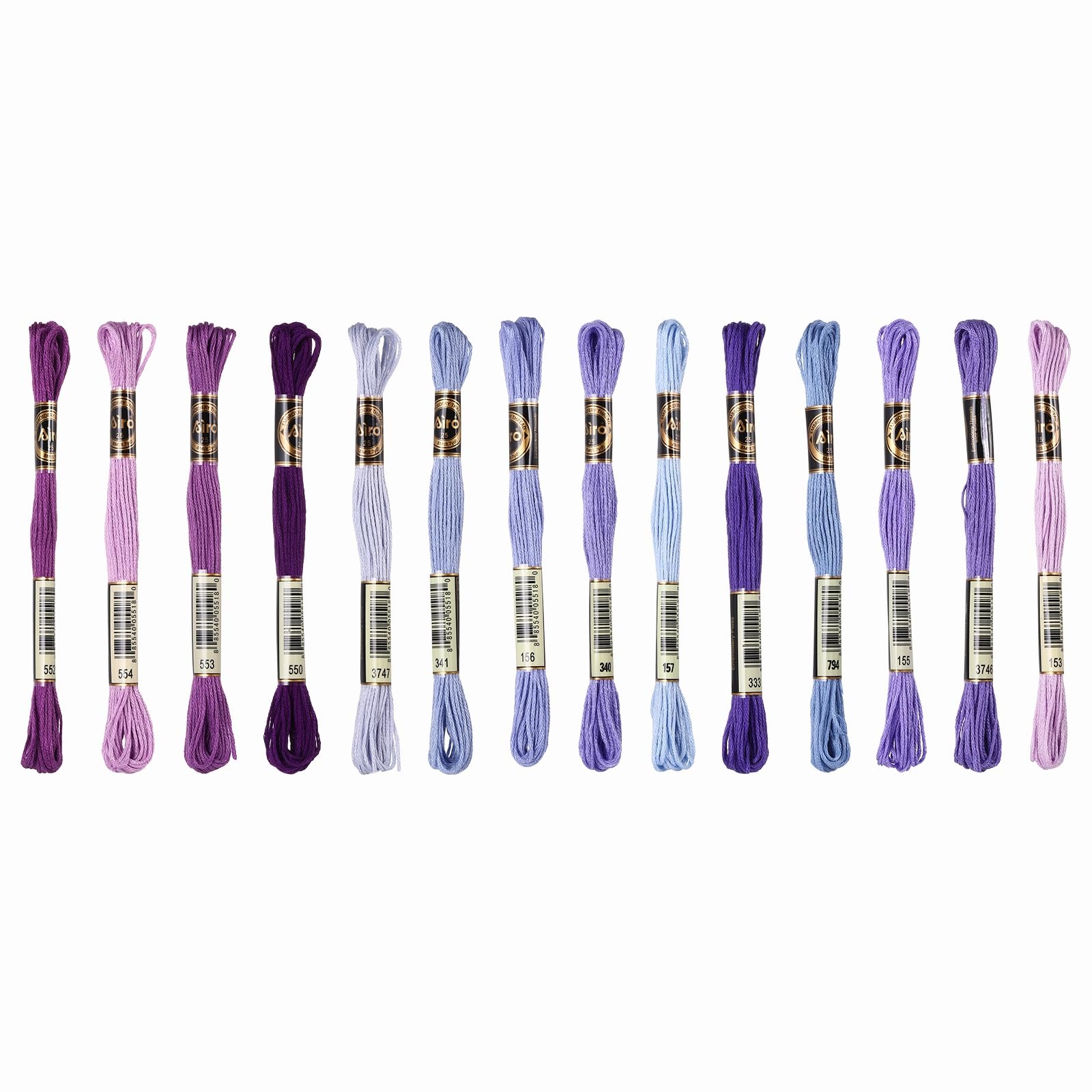 PATIKIL 14 Skeins Embroidery Floss Polyester Embroidery Threads Bracelets String for Cross-Stitch Hand Embroidery, Blue-Purple Gradient