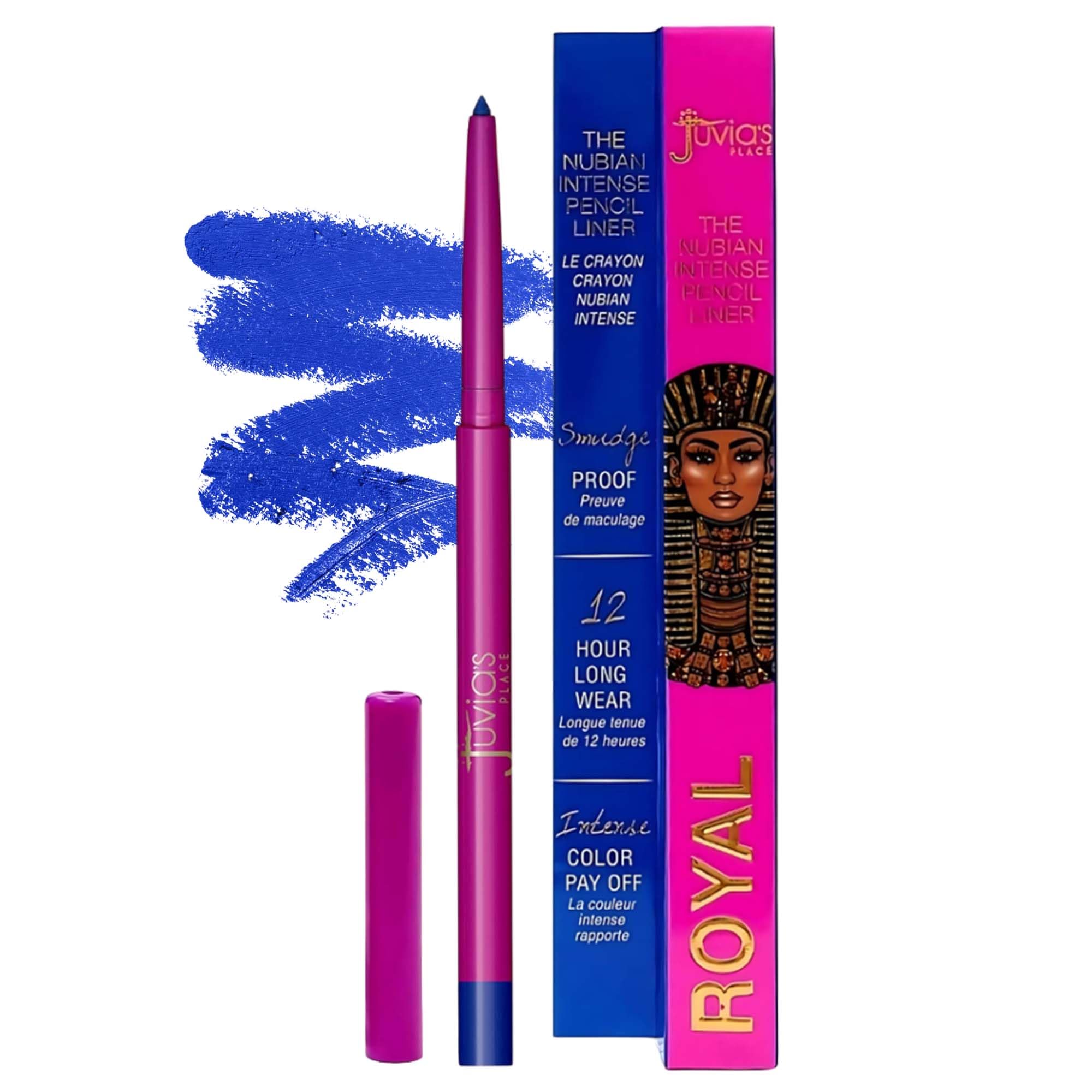 Juvia's Place Nubian Pencil Liner - Mechanical Pencil Liner, Long-lasting Makeup, Blendable, Light & Non-sticky, Compact Makeup (Royal) Royal Blue