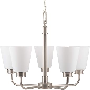Linea di Liara Annata 5-Light Chandeliers for Dining Room Light Fixture Over Table Brushed Nickel Pendant Lighting Modern Kitchen Chandelier Light Fixtures, UL Listed