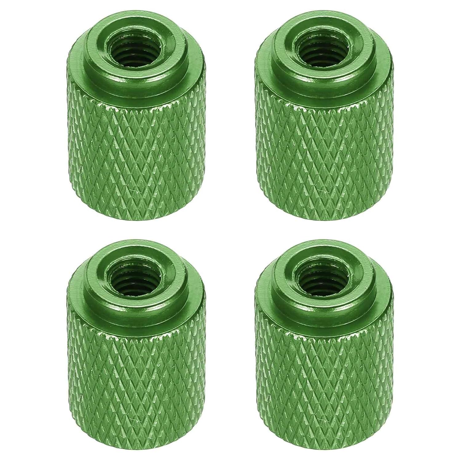 MECCANIXITY 4pcs Knurled Thumb Nut, M3 12mm OD 16mm Height 6061 Anodized Aluminium Alloy Hand Screw Nut, Metal Chassis Screw for Machinery, DIY Assembly, Electronics, Bright Black