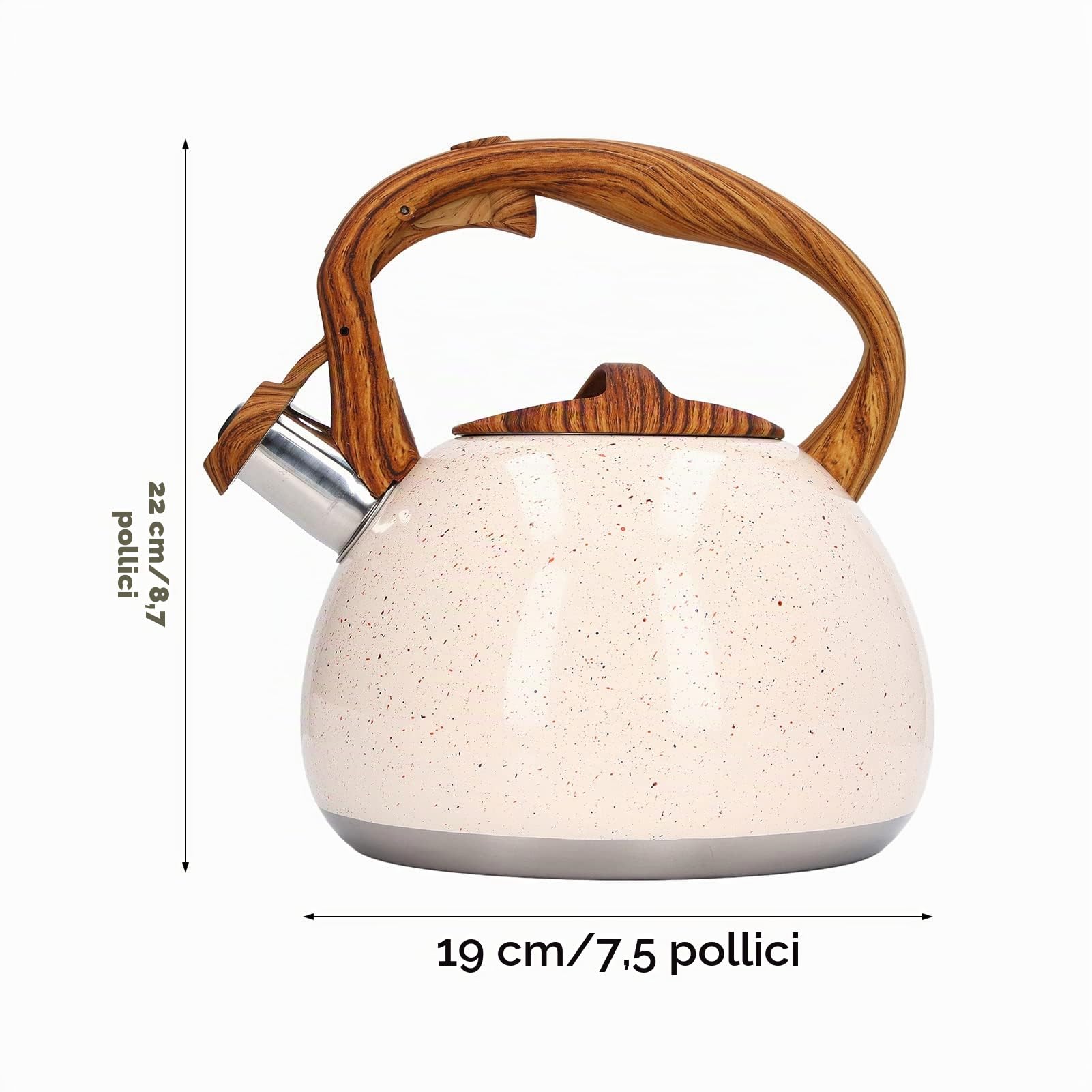 Bollitore da tè con fischio da 3 litri, bollitore a fischio, bollitore da tè con fischio Bollitores con in acciaio inossidabile per uso domestico di grande capac
