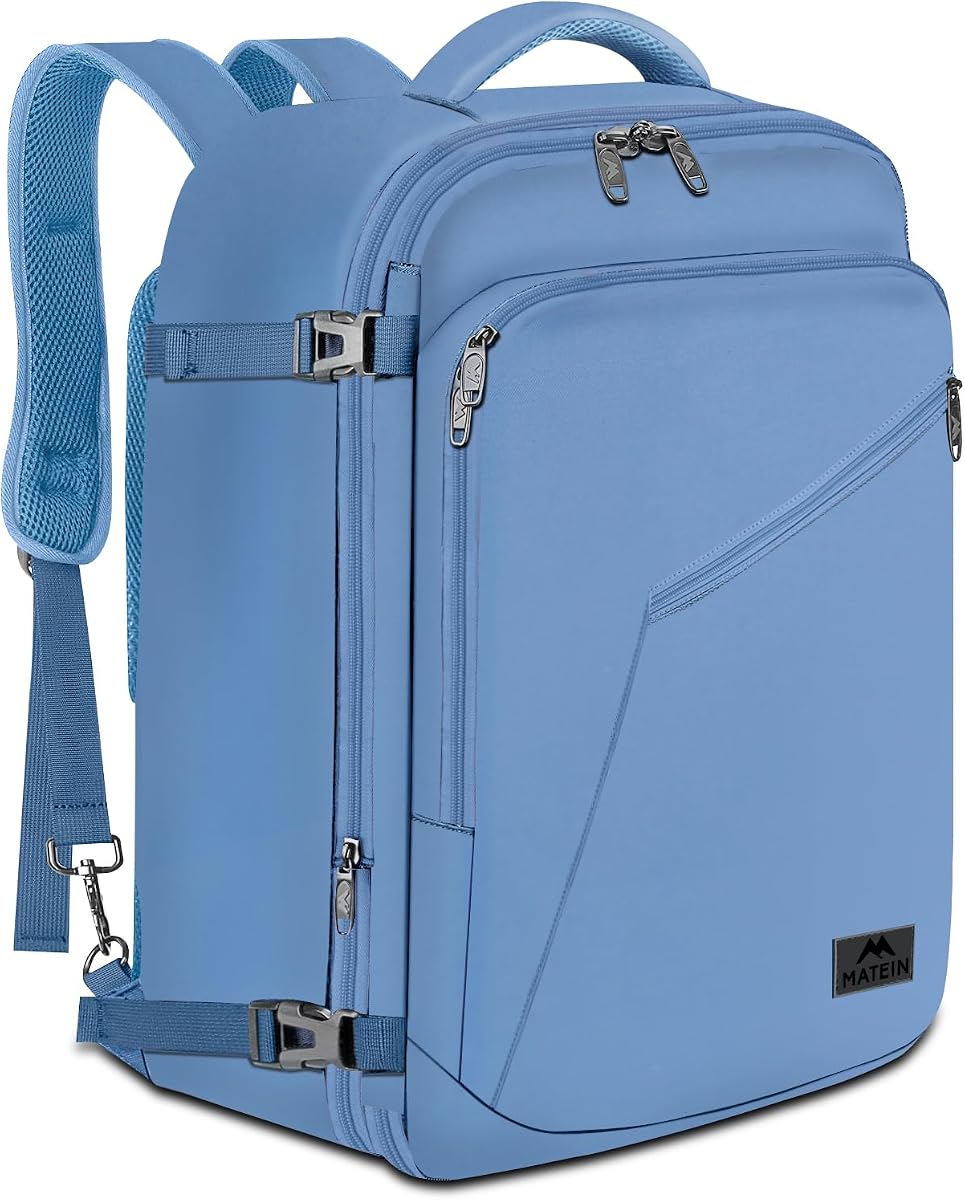 Cute Backpack for Women, Expandable Carry on Backpack for Travelling | 45L Rucksack for Traveler Nurses Teacher, Fits Overhead Bin, Water Resistant, Lightweight, Gifts for Business Outdoor Sports