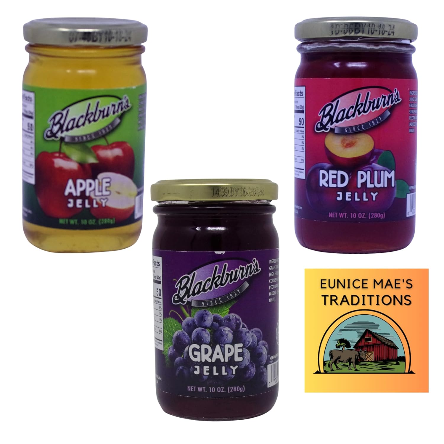 Blackburn's Jelly Sampler Bundle, 10 oz Jars, Grape Jelly