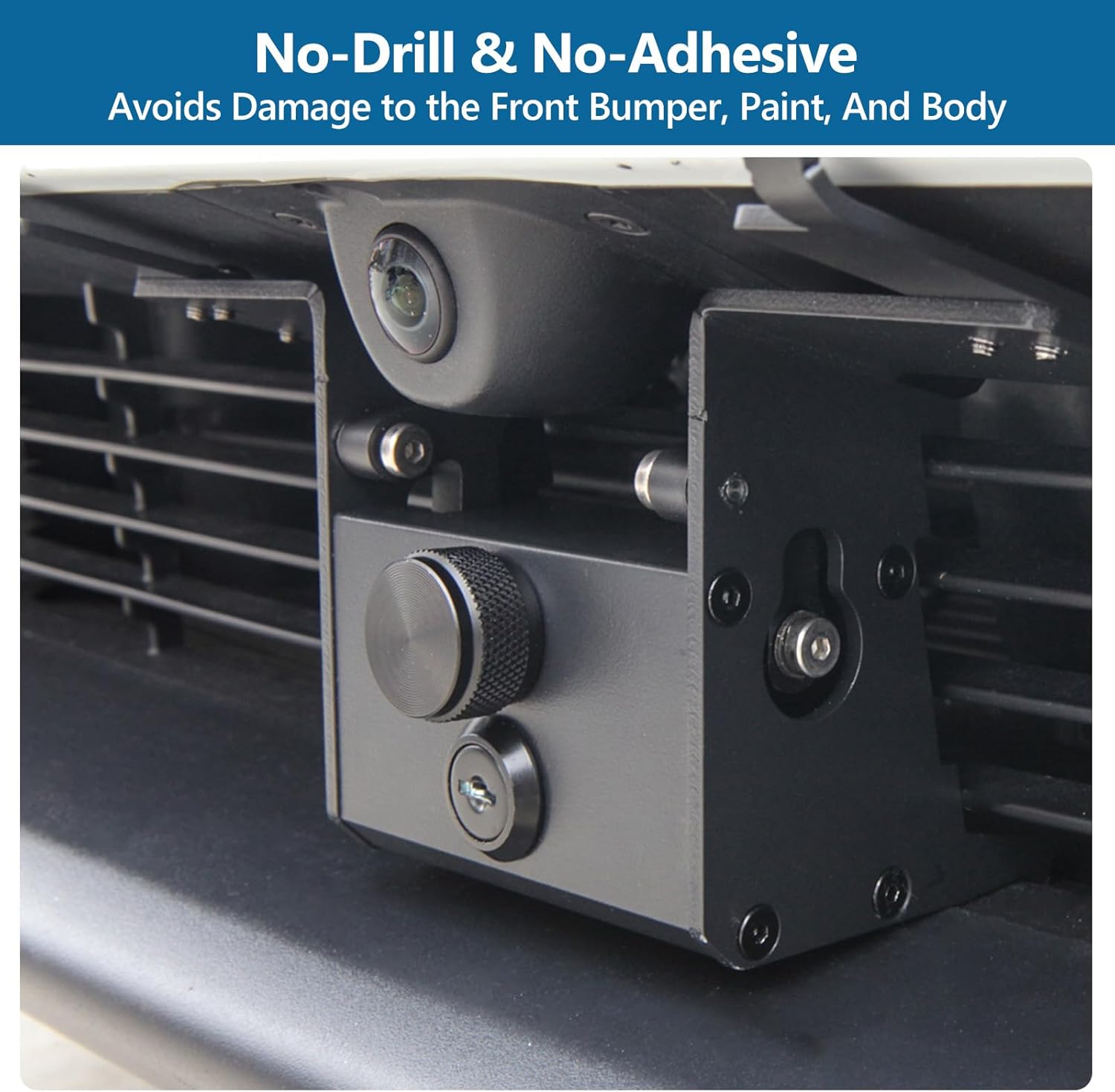 2025 2026 Tesla Model Y Juniper Front License Plate Mount Holder Frame No Drill, No Adhesive, Anti-Theft Lockable Bracket OEM Fit, Height-Adjustable No Block Bumper Camera Visibility Accessories