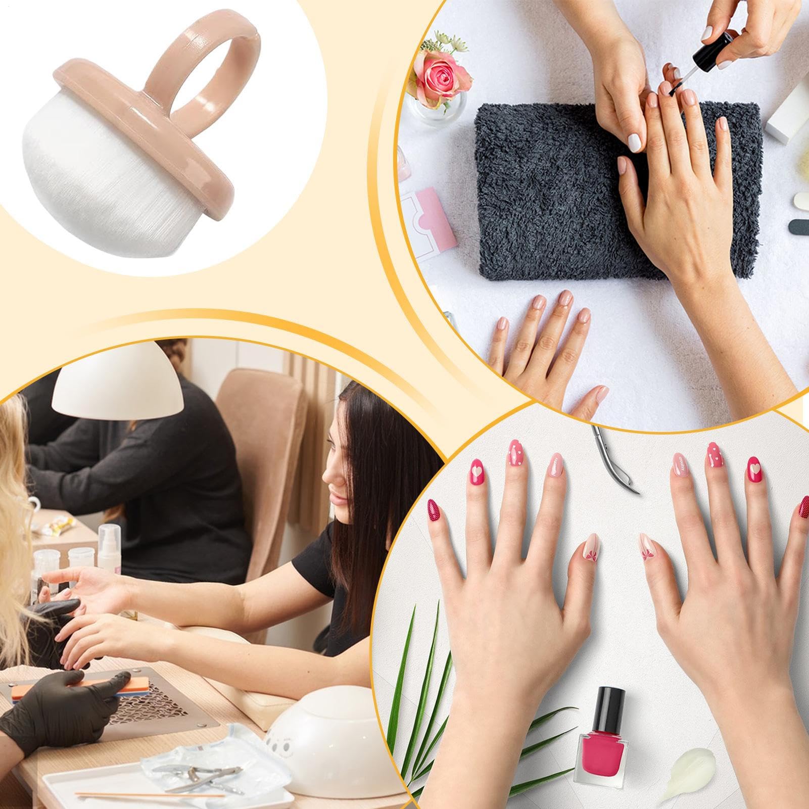 Szczotka Do Pyłu Paznokci Z Pierścionkiem Przygotowania Manicure I Usuwania | Miękkie Akcesorium Do Manicure W Domu, Salonie I Podróży
