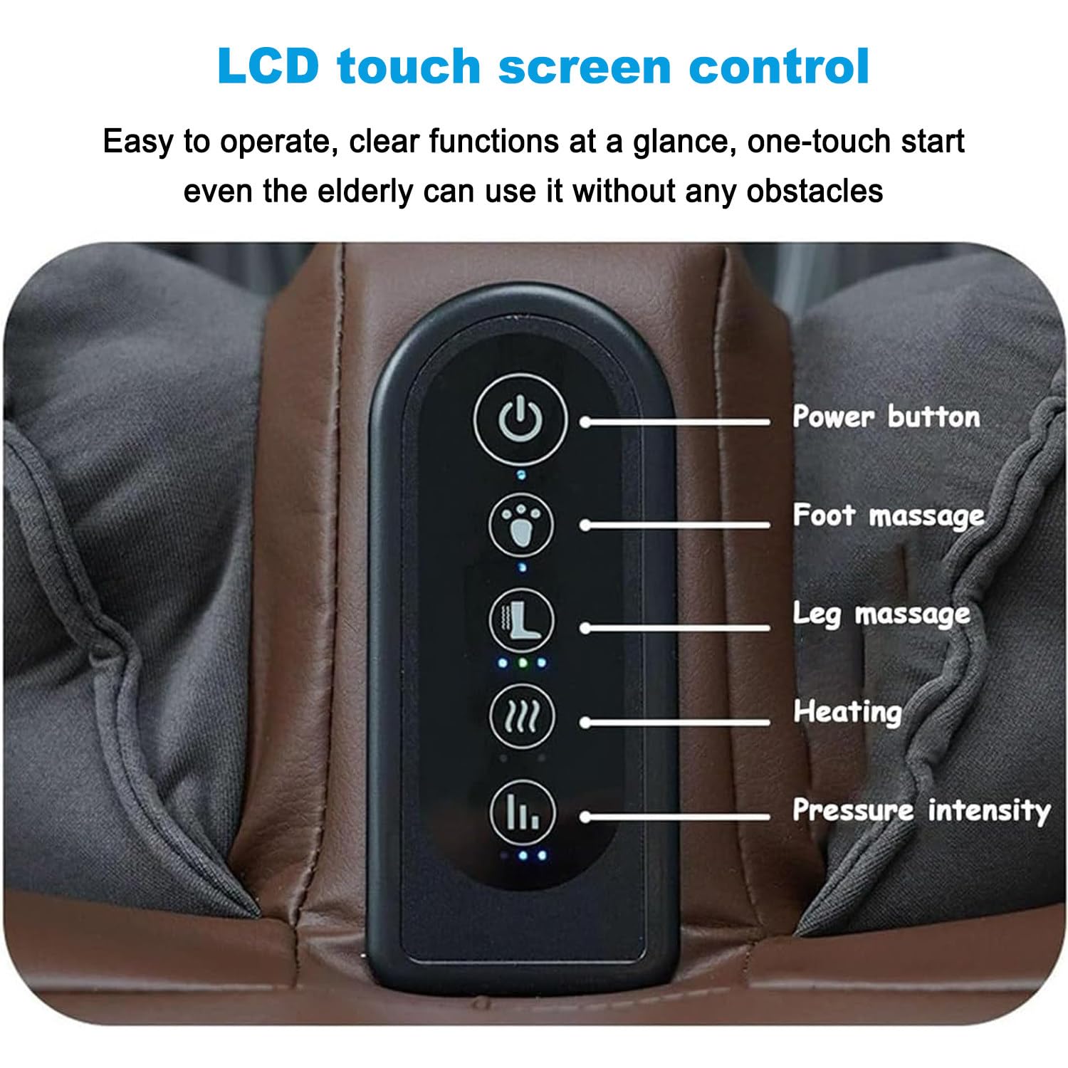 Massaggiatore per Piedi e Polpacci 2 in 1,Design dello Sgabello,con Shiatsu, Calore, Impastamento e Vibrazione, Compressione per Caviglie e Gambe,Adatto a Tutta la Famiglia Black