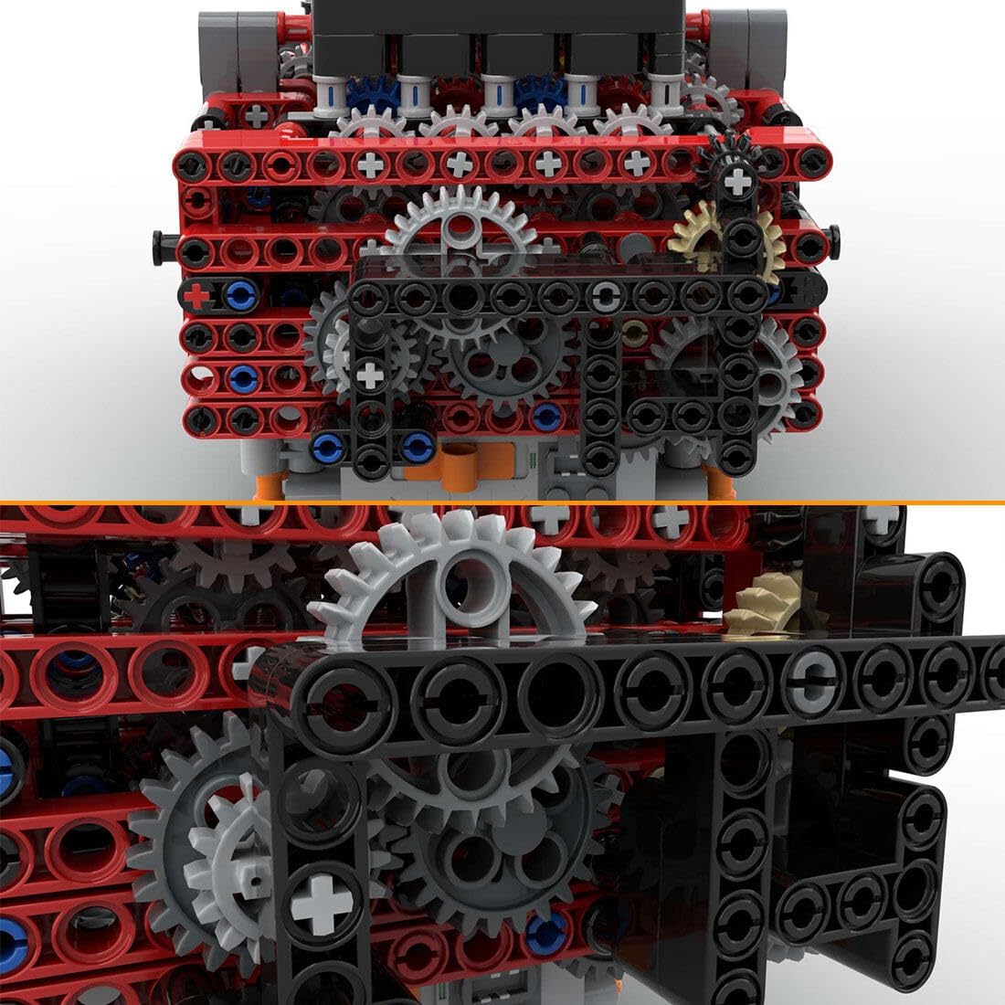 V8 Engine Model Kit That Works for Kids & Adults, GTE Manual 8 Speed Gearbox MOC Dynamic Display V8 Engine Toy MOC Tech Engine, MOC-79482 (777 Piece), 09PTC503MN11G5J
